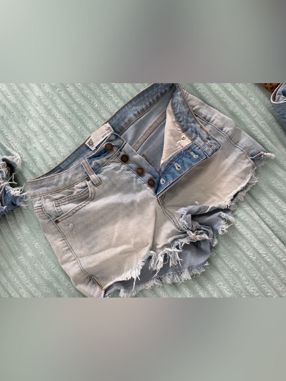 RSQ Light Blue Distressed Denim Jean Shorts